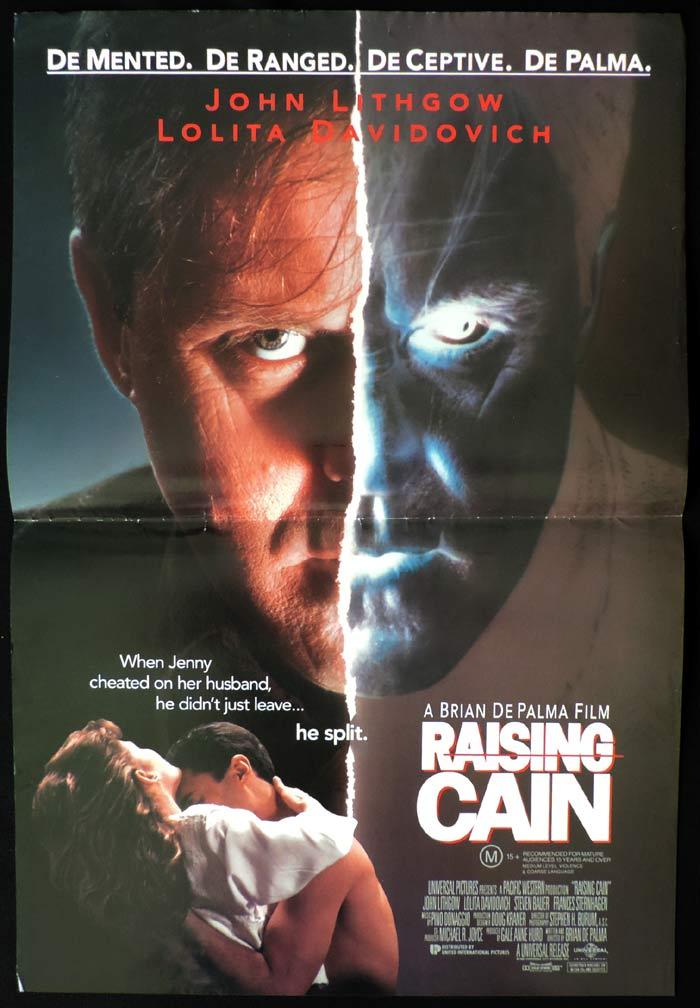 RAISING CAIN Original Daybill Movie Poster John Lithgow  Brian DePalma