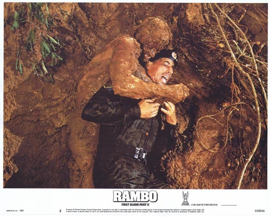 RAMBO FIRST BLOOD II US Lobby card 3 Sylvester Stallone