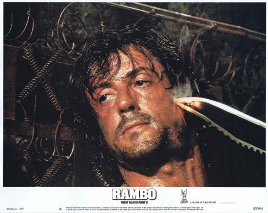 RAMBO FIRST BLOOD II US Lobby card 6 Sylvester Stallone