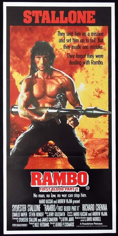 RAMBO FIRST BLOOD PART II Original Daybill Movie Poster Sylvester Stallone