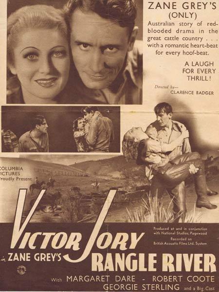 RANGLE RIVER 1936 Zane Grey Charles Chauvel VERY RARE Movie Herald