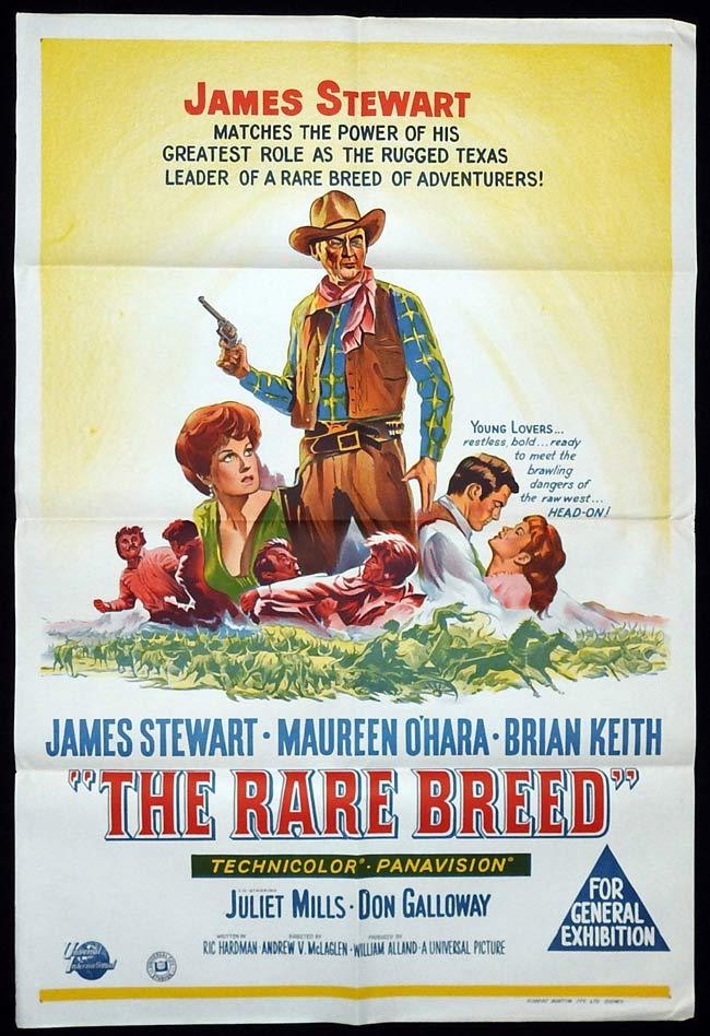THE RARE BREED Original One sheet Movie poster James Stewart Maureen O’Hara