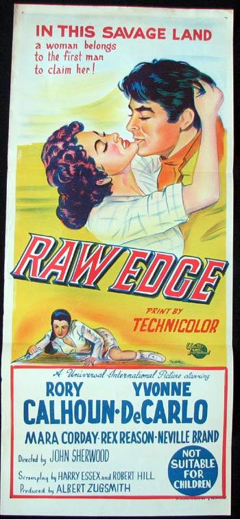 RAW EDGE Movie poster Yvonne De Carlo Rory Calhoun