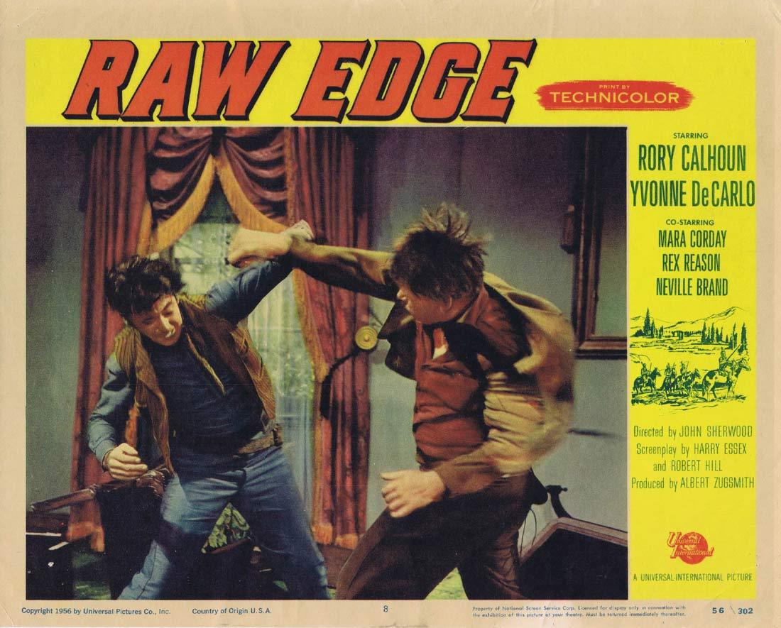 RAW EDGE Original Lobby Card 8 Yvonne De Carlo Rory Calhoun