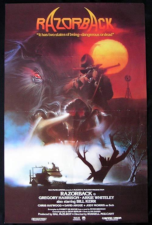 RAZORBACK Movie Poster 1984 Russell Mulcahy WILD PIG One sheet Movie Poster