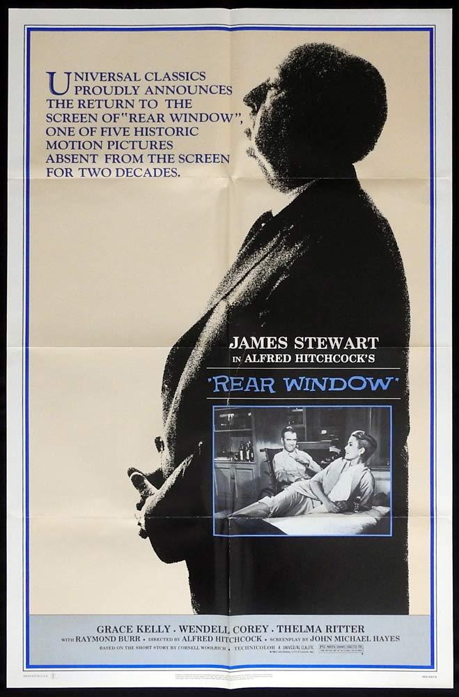 REAR WINDOW Original 1983r  US One sheet Movie poste Alfred Hitchcockr