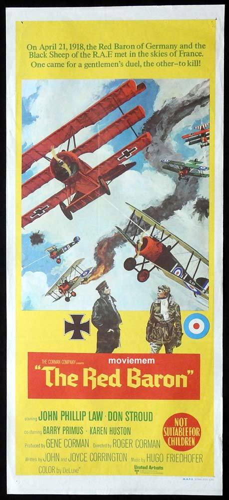 THE RED BARON daybill Movie poster Von Richthofen and Brown 1971 WWI Flying ace