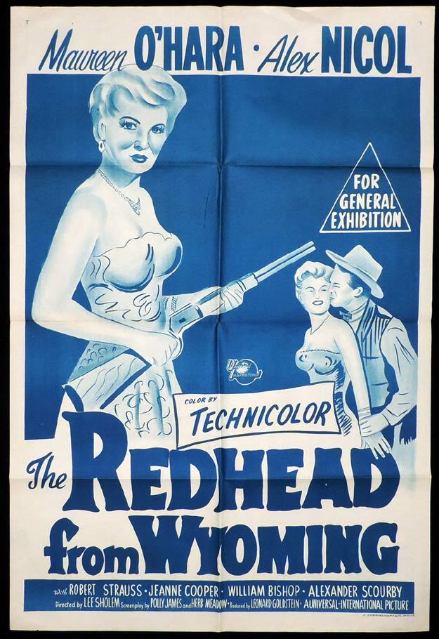 THE REDHEAD FROM WYOMING One Sheet Movie Poster Maureen O’Hara Alex Nicol