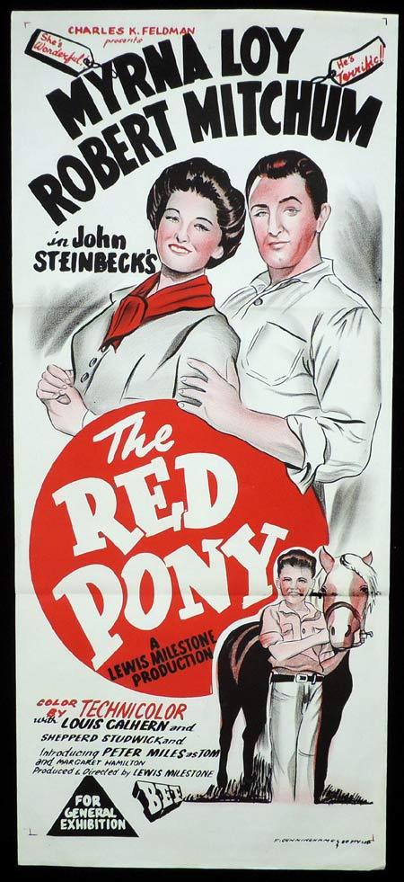 THE RED PONY Original DUOTONE Daybill Movie Poster Robert Mitchum