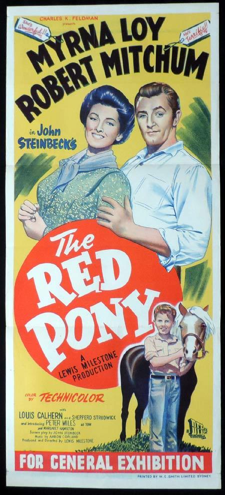 THE RED PONY Original Daybill Movie Poster Robert Mitchum Myrna Loy