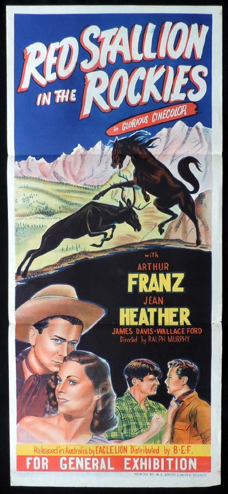 RED STALLION IN THE ROCKIES Original Daybill Movie Poster Arthur Franz