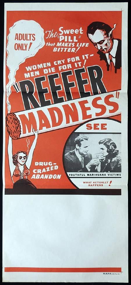 REEFER MADNESS Original Daybill Movie Poster marijuana 1970sr