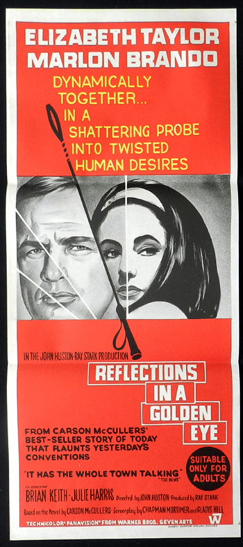 REFLECTIONS IN A GOLDEN EYE Elizabeth Taylor RARE Daybill Movie poster Marlon Brando
