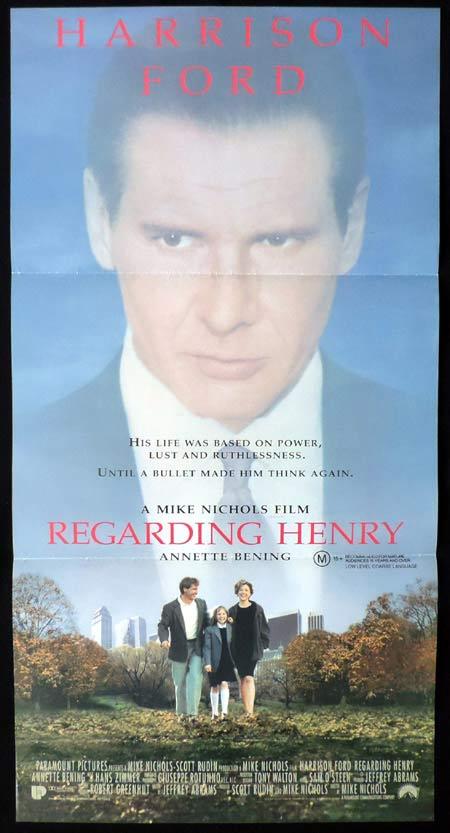 REGARDING HENRY Daybill Movie poster Harrison Ford “A”