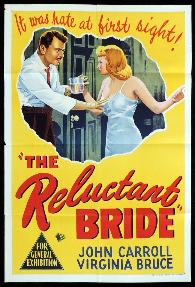 THE RELUCTANT BRIDE Original One sheet Movie Poster Virginia Bruce John Carroll