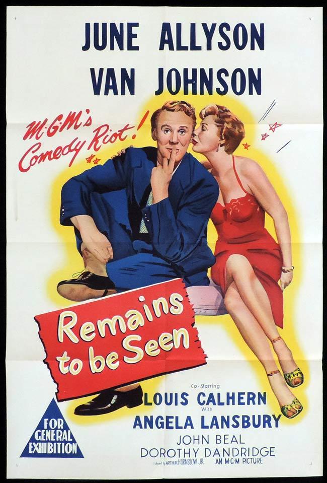 REMAINS TO BE SEEN Original One sheet Movie Poster June Allyson Van Johnson