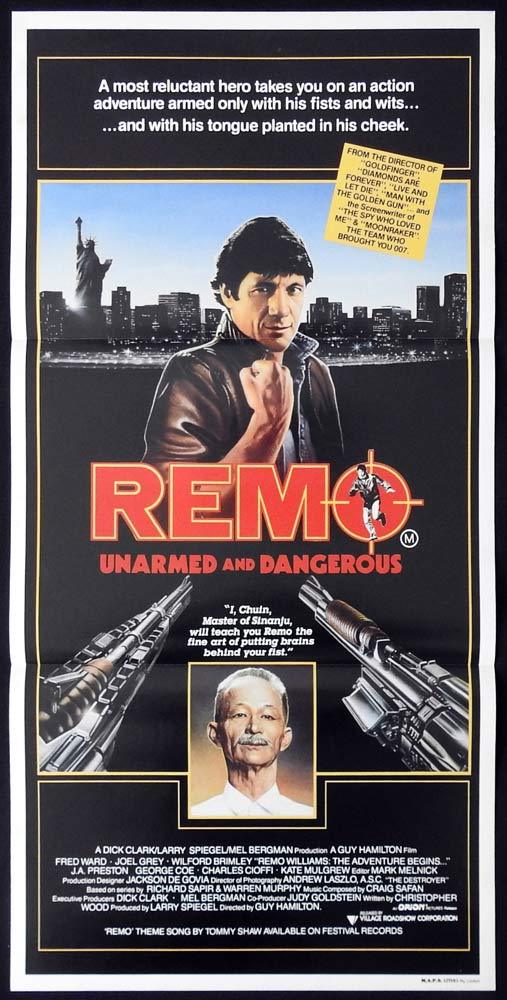 REMO ARMED AND DANGEROUS Rare Movie poster Fred Ward Joel Grey Wilford Brimley