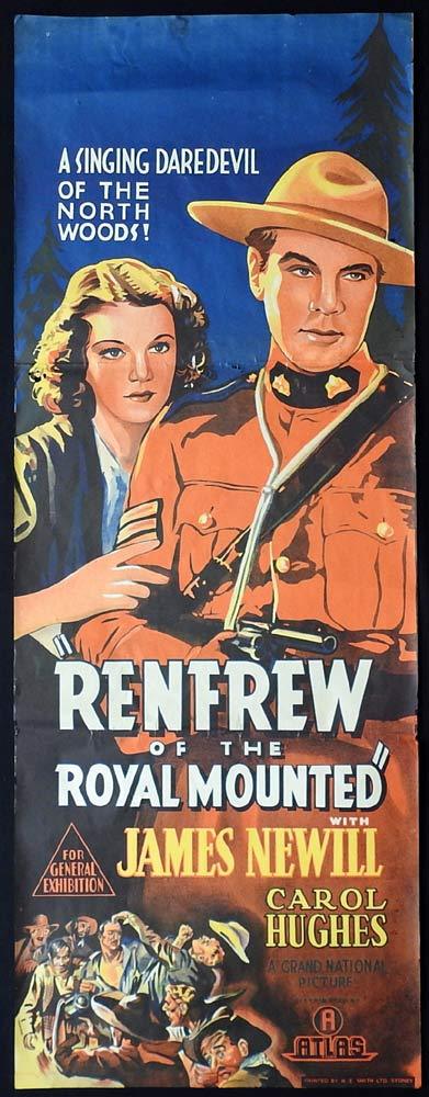 RENFREW OF THE ROYAL MOUNTED Long Daybill Movie poster 1937 James Newill Canada