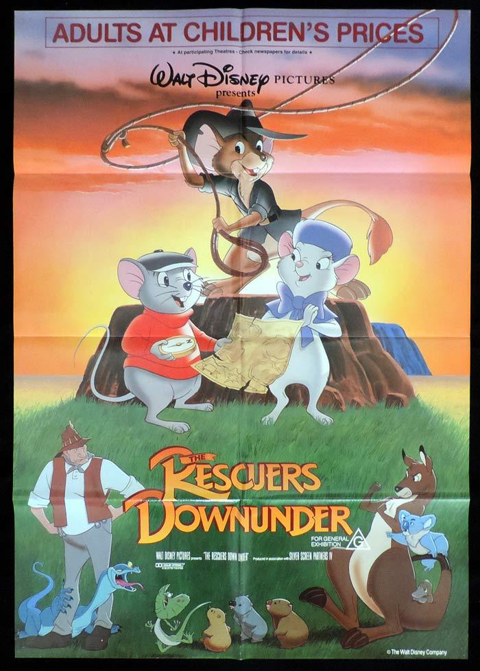THE RESCUERS DOWN UNDER One Sheet Movie Poster Bob Newhart John Candy