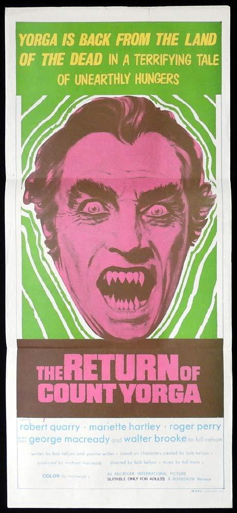 THE RETURN OF COUNT YORGA Original Daybill Movie Poster Robert Quarry