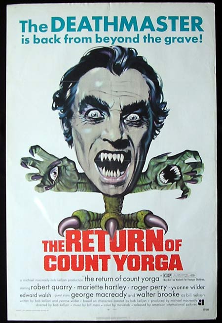 RETURN OF COUNT YORGA One sheet Movie poster Robert Quarry Horror