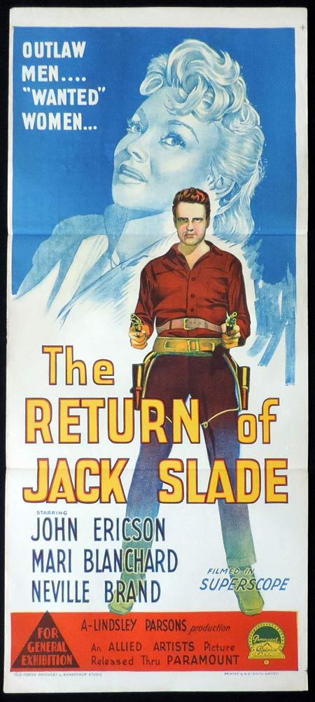 THE RETURN OF JACK SLADE Original Daybill Movie Poster John Ericson Mari Blanchard Richardson Studio