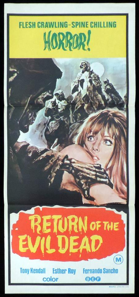 RETURN OF THE EVIL DEAD Original Daybill Movie Poster Amando de Ossorio Horror