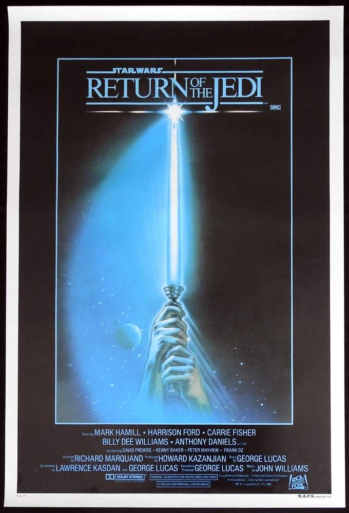 RETURN OF THE JEDI Original ROLLED AUSTRALIAN One sheet Movie Poster SABRE Style