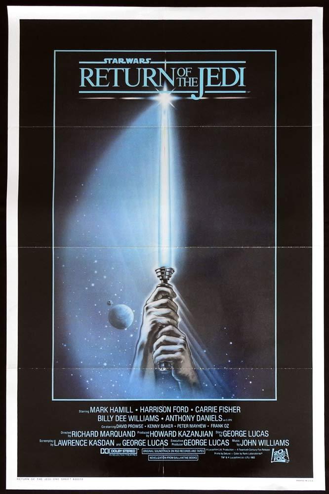 RETURN OF THE JEDI Original US One sheet Movie Poster SABRE Style