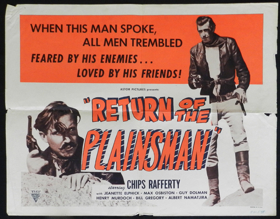 THE PHANTOM STOCKMAN aka RETURN OF THE PLAINSMAN 1953 US Half Sheet Movie Poster Chips Rafferty