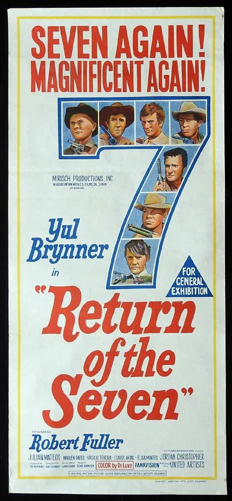 THE RETURN OF THE SEVEN Original Daybill Movie Poster Yul Brynner Robert Fuller