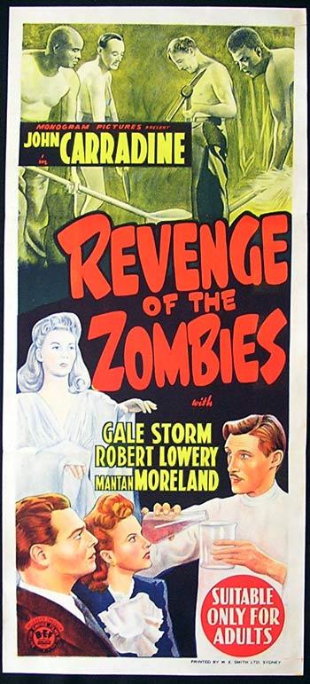 REVENGE OF THE ZOMBIES Original Daybill Movie Poster John Carradine Gale Storm