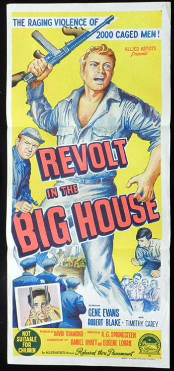 REVOLT IN THE BIG HOUSE Daybill Movie poster Gene Evans Prison Break RARE