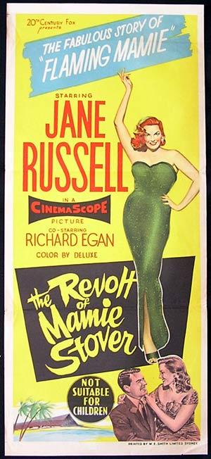 REVOLT OF MAMIE STOVER Daybill Movie poster 1956 Jane Russell