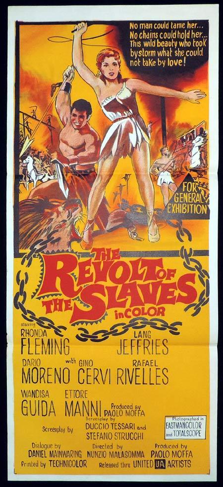 REVOLT OF THE SLAVES Original Daybill Movie Poster Rhonda Fleming