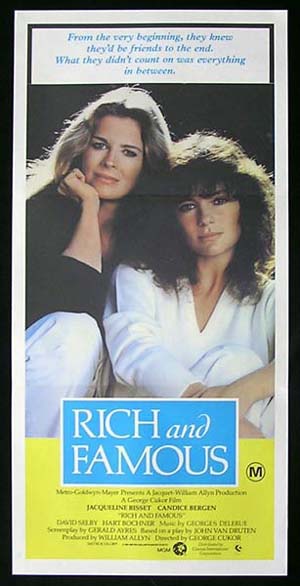 RICH AND FAMOUS Original Daybill Movie Poster Jacqueline Bisset Candice Bergen
