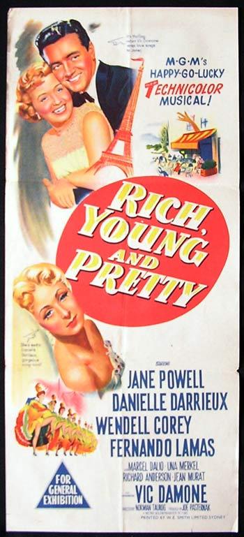 RICH YOUNG AND PRETTY Daybill Movie poster Jane Powell