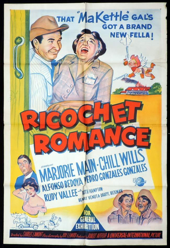 RICOCHET ROMANCE One Sheet Movie Poster Marjorie Main Chill Wills