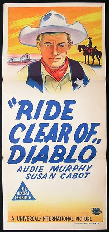RIDE CLEAR OF DIABLO Audie Murphy Australian daybill Movie poster