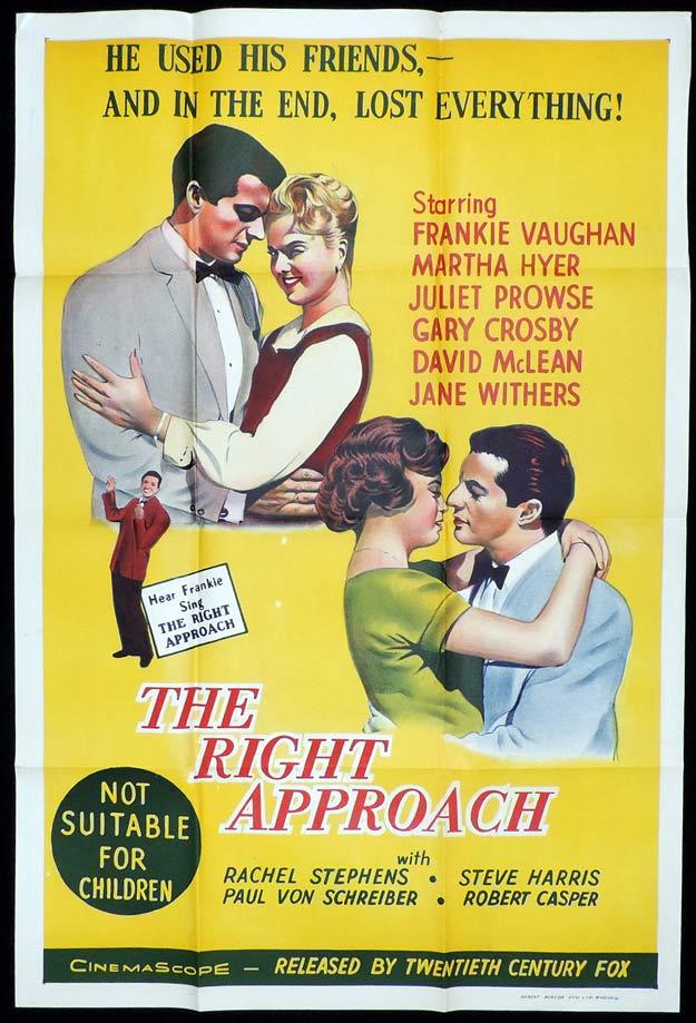 THE RIGHT APPROACH One sheet Movie poster Frankie Vaughan