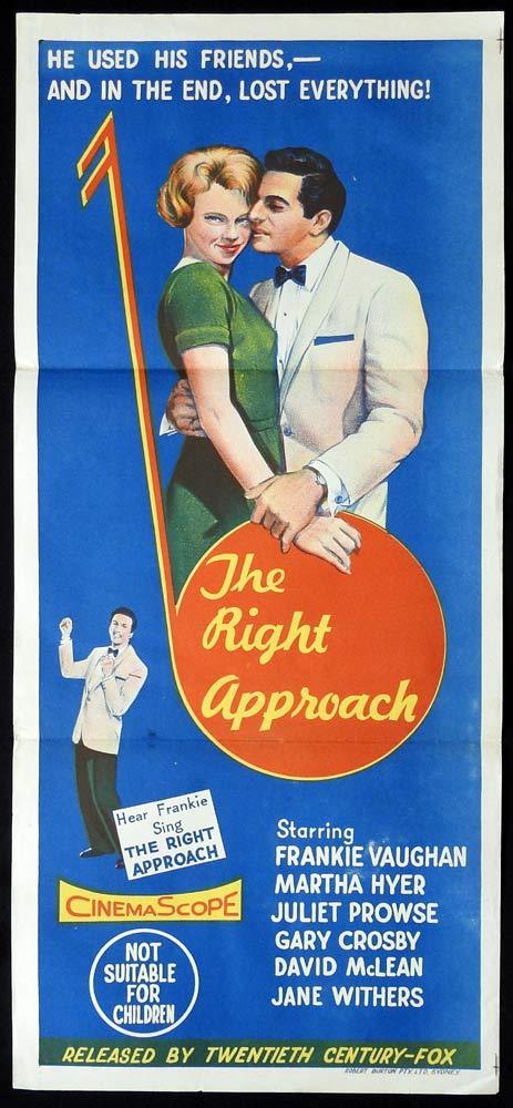 THE RIGHT APPROACH Original Daybill Movie poster Frankie Vaughan Juliet Prowse