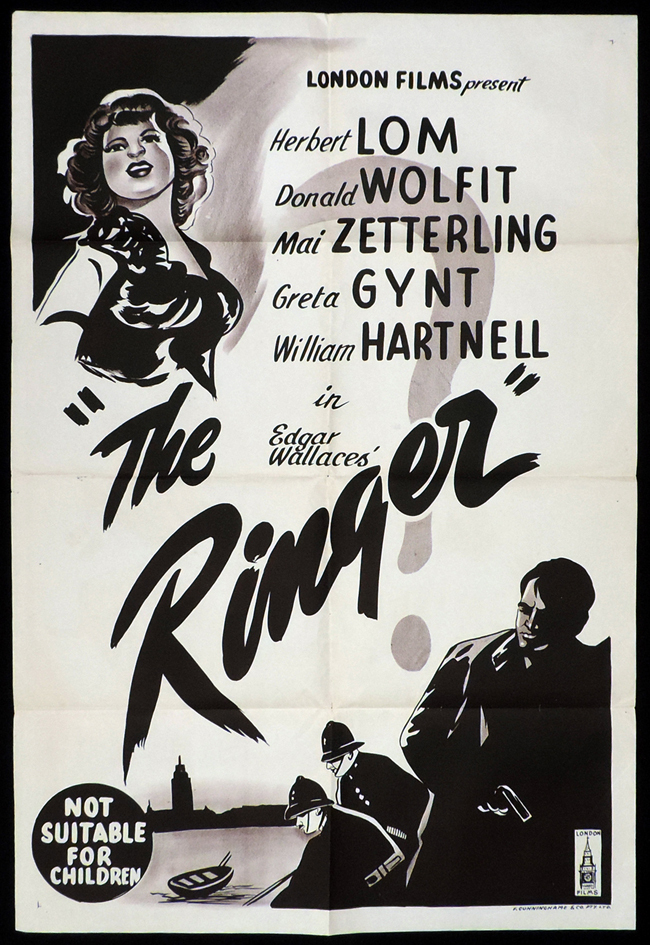 THE RINGER One Sheet Movie Poster Herbert Lom Greta Gynt Film Noir