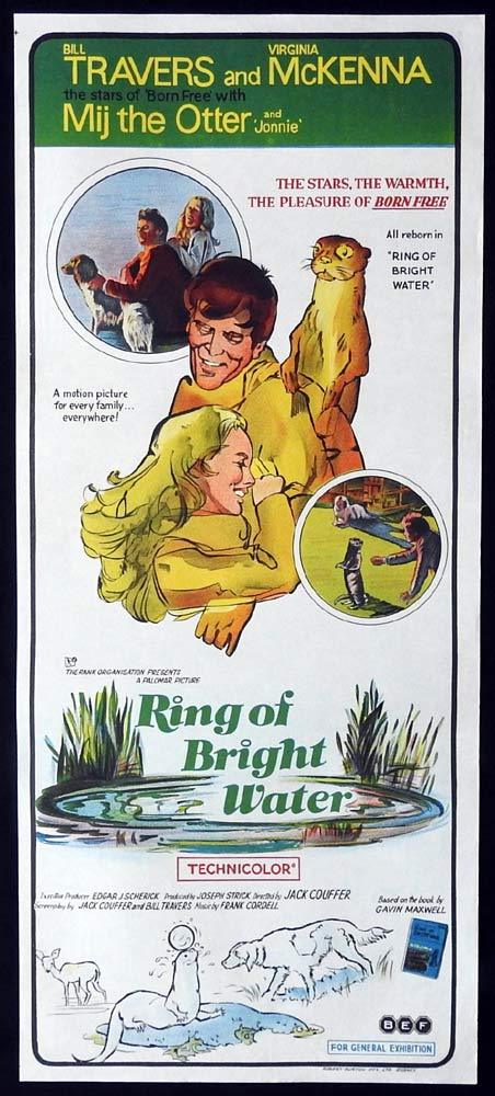 RING OF BRIGHT WATER Original Daybill Movie Poster Bill Travers Virginia McKenna Otter