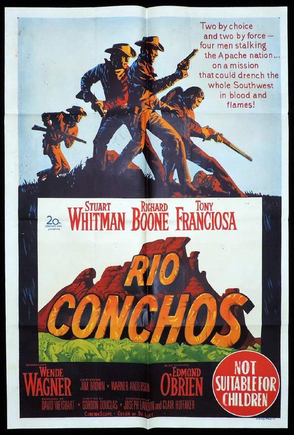 RIO CONCHOS One Sheet Movie Poster Stuart Whitman Richard Boone