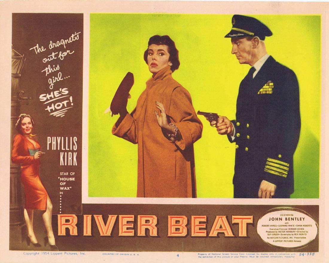 RIVER BEAT 1954 Phyllis Kirk BAD GIRL NOIR Lobby card 4