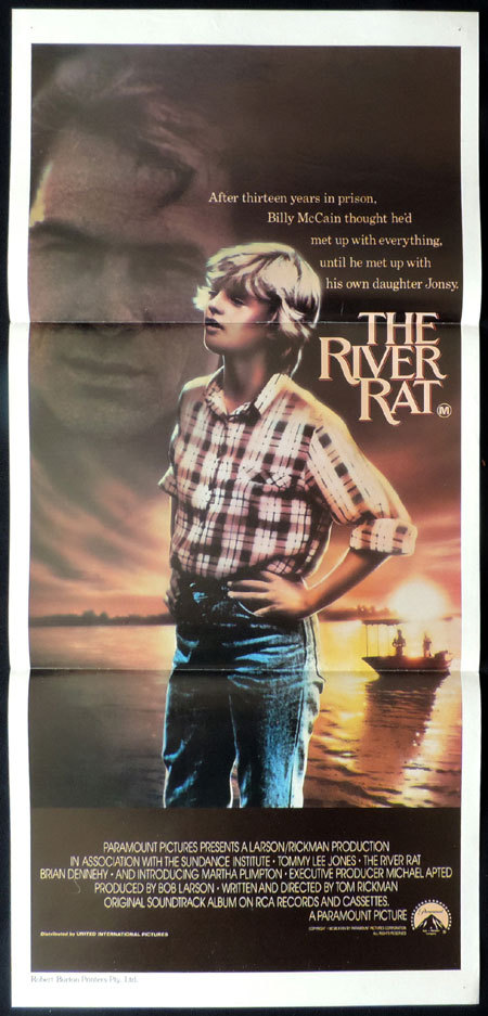 THE RIVER RAT Original Australian Daybill Movie poster Tommy Lee Jones