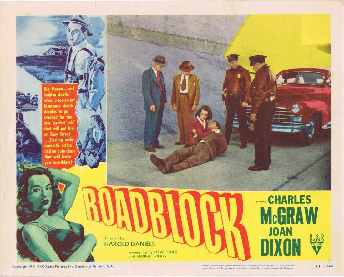 ROADBLOCK Lobby Card 1951 Charles McGraw FILM NOIR