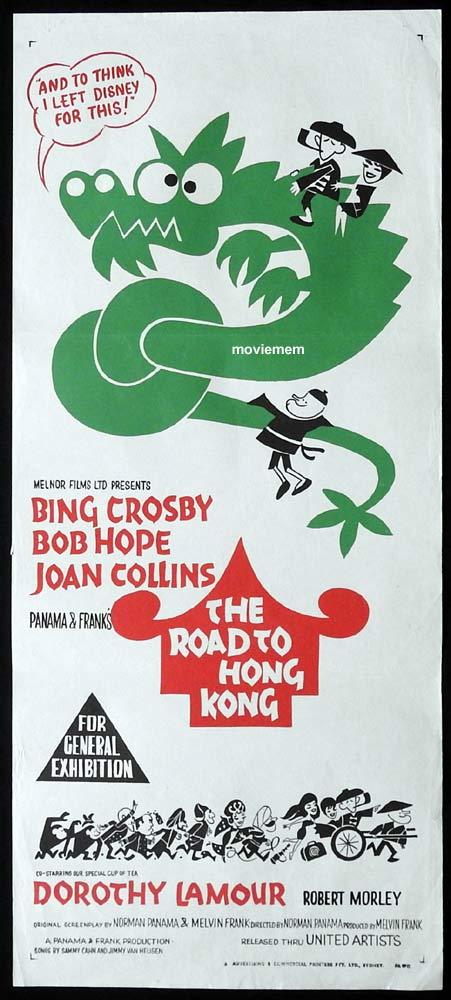 THE ROAD TO HONG KONG Original Daybill Movie Poster Bing Crosby Bob Hope Joan Collins