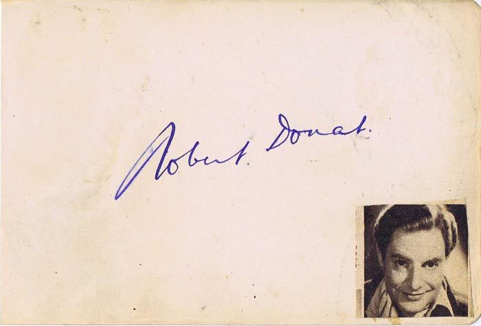 ROBERT DONAT Autograph on an Album Page