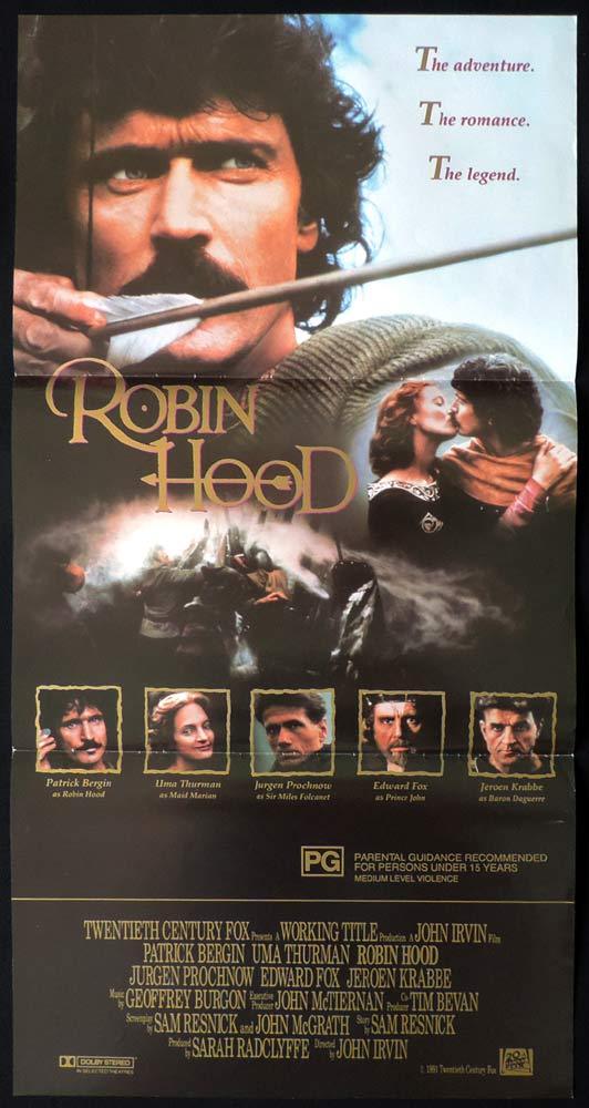 ROBIN HOOD Original Daybill Movie Poster Patrick Bergin Uma Thurman